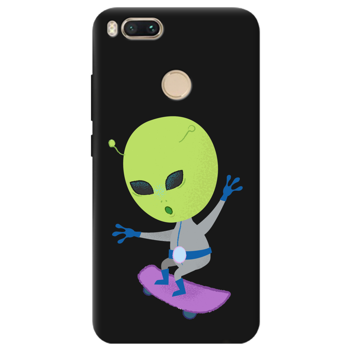 Чохол для Xiaomi Mi A1 чорний матовий soft touch Alien - фото 1