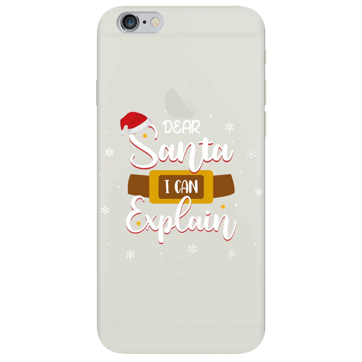 Чехол для Apple iPhone 6 / 6S полупрозрачный матовый soft touch Dear Santa - фото 1