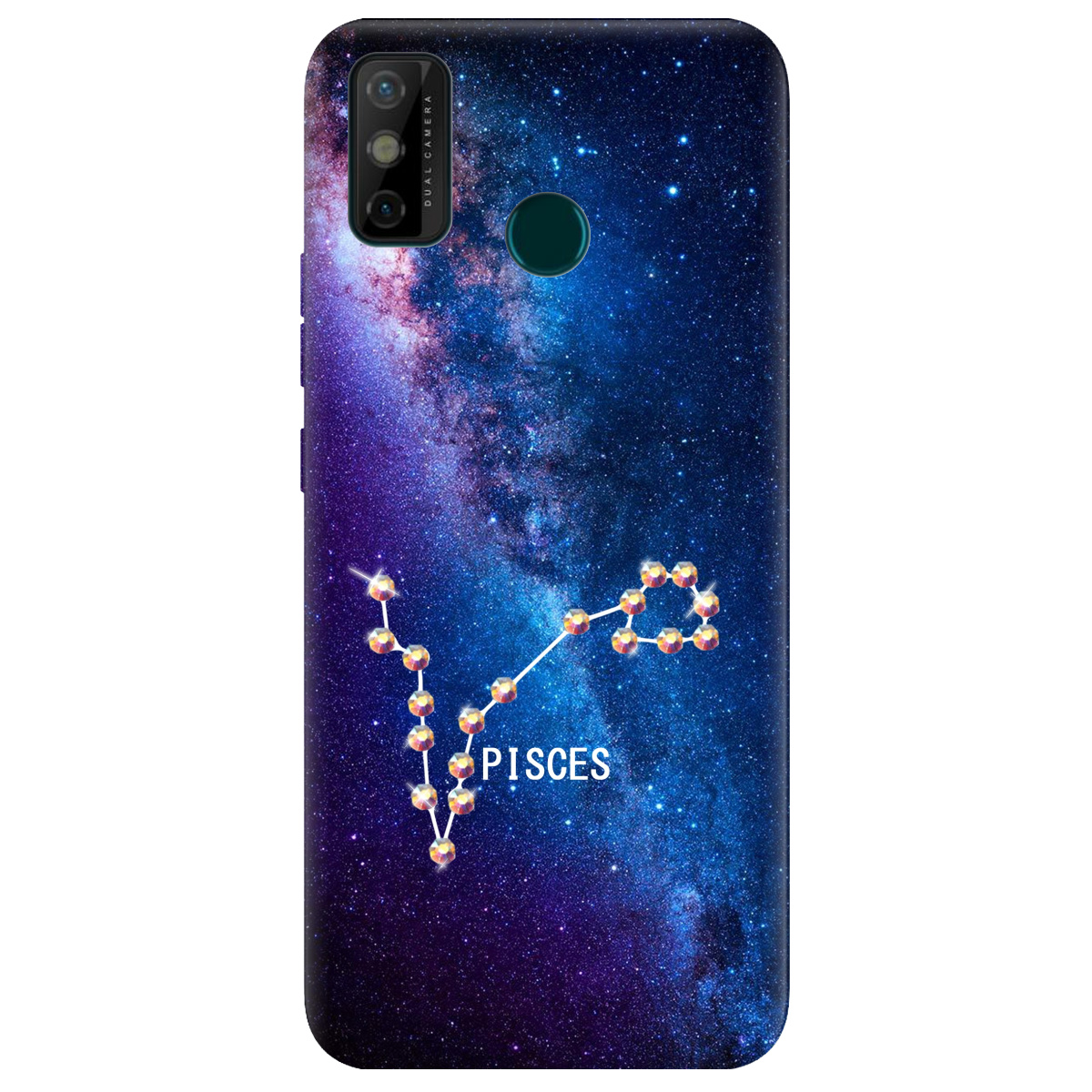 Чехол для Tecno Spark 6 Go Pisces (Рыбы) со стразами - фото 1
