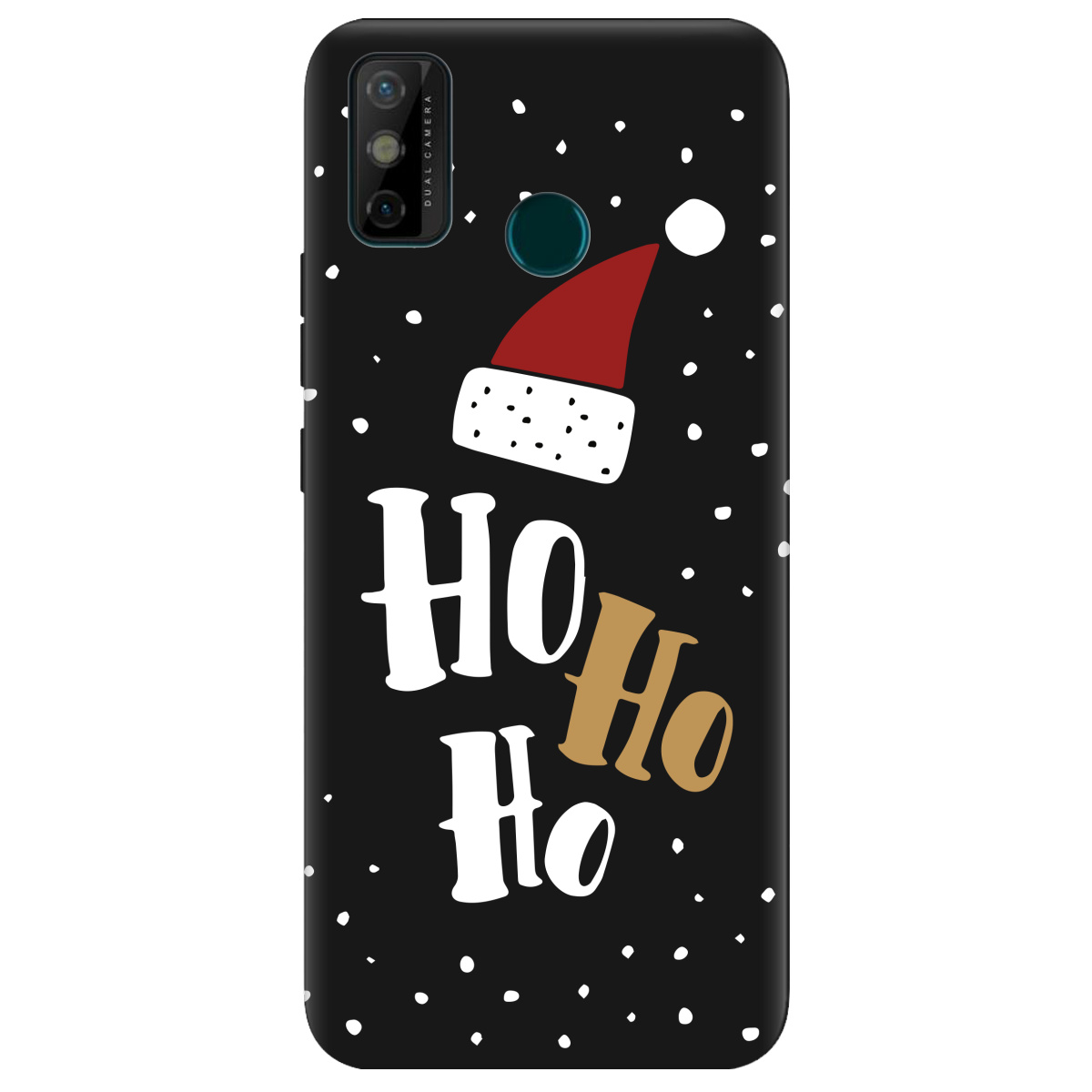 Чехол для Tecno Spark 6 Go черный матовый soft touch Ho-ho-ho - фото 1