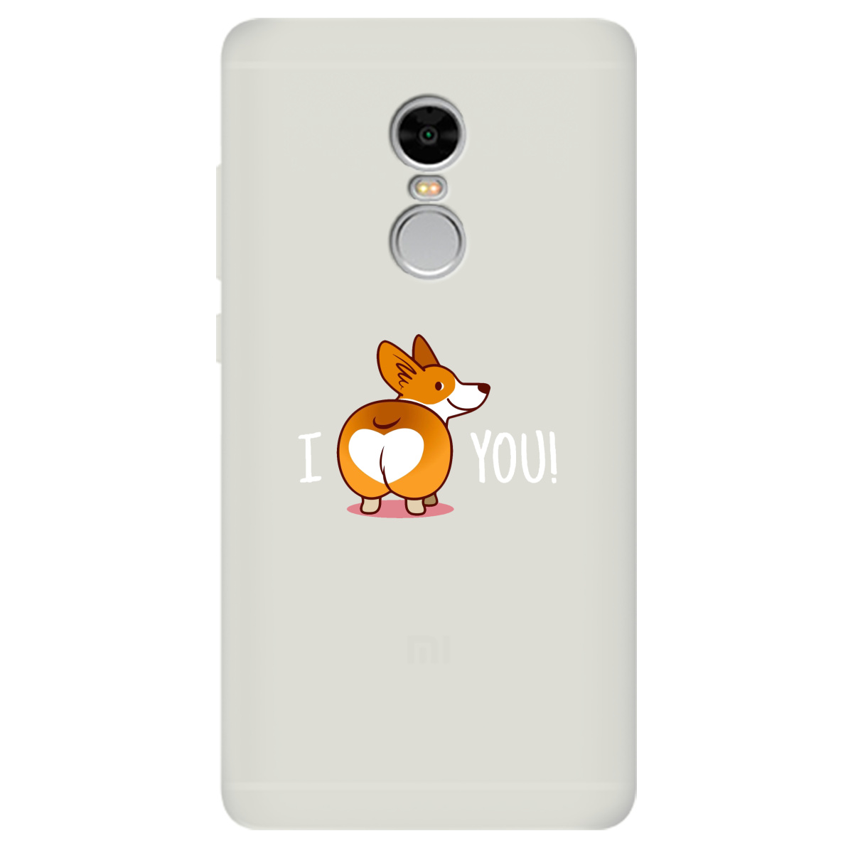Чехол для Xiaomi Redmi Note 4 полупрозрачный матовый soft touch Corgi - фото 1