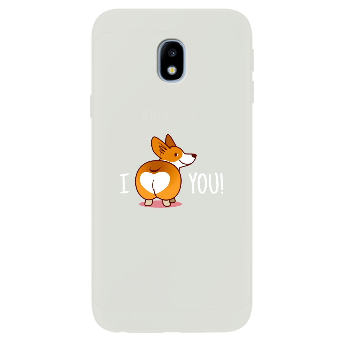 Чохол для Samsung Galaxy J3 2017 напівпрозорий матовий soft touch Corgi - фото 1