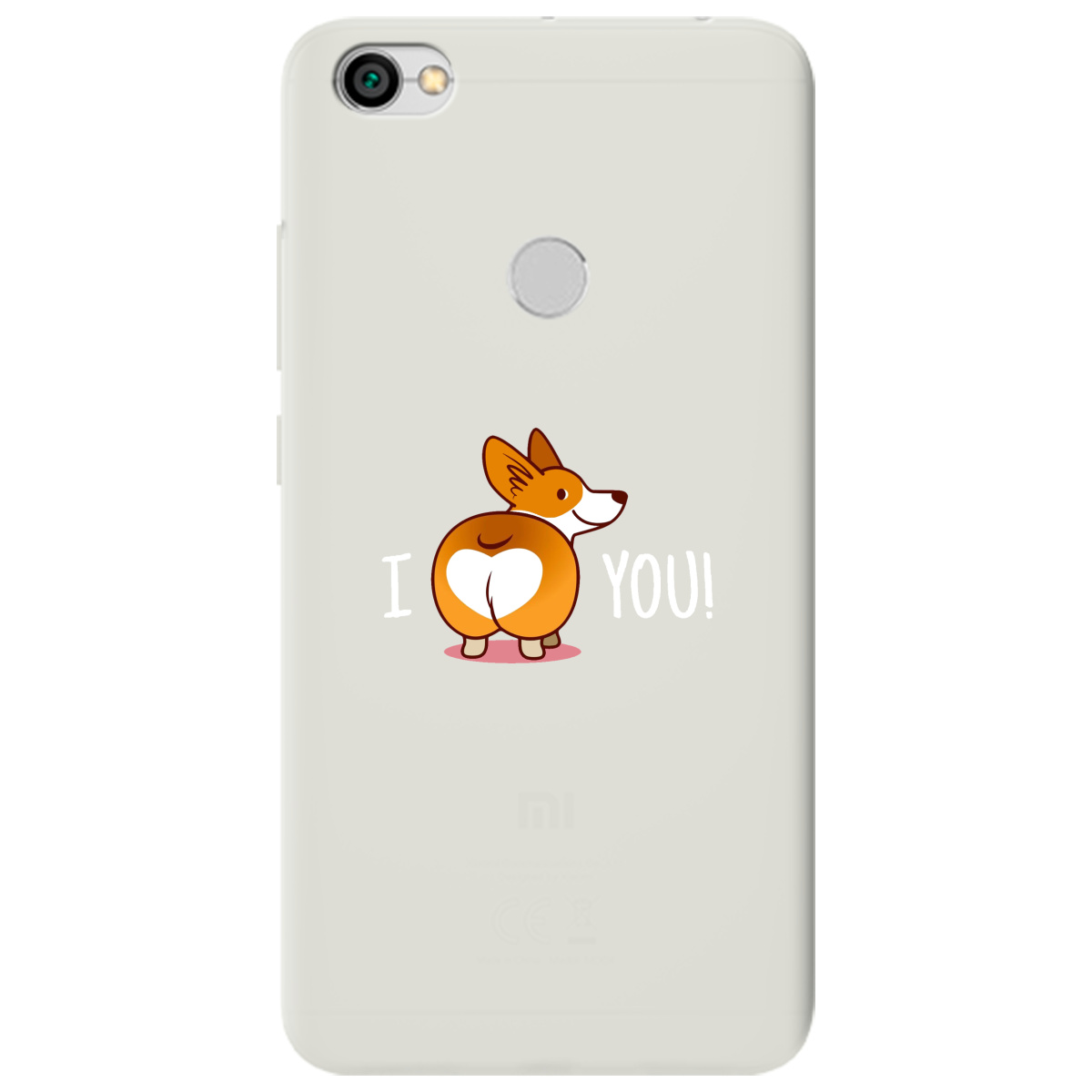 Чехол для Xiaomi Redmi Note 5A Prime полупрозрачный матовый soft touch Corgi - фото 1