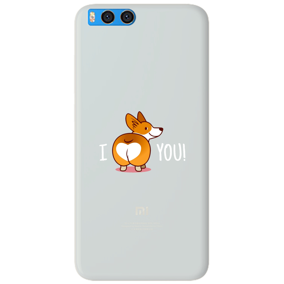 Чехол для Xiaomi Mi Note 3 полупрозрачный матовый soft touch Corgi - фото 1