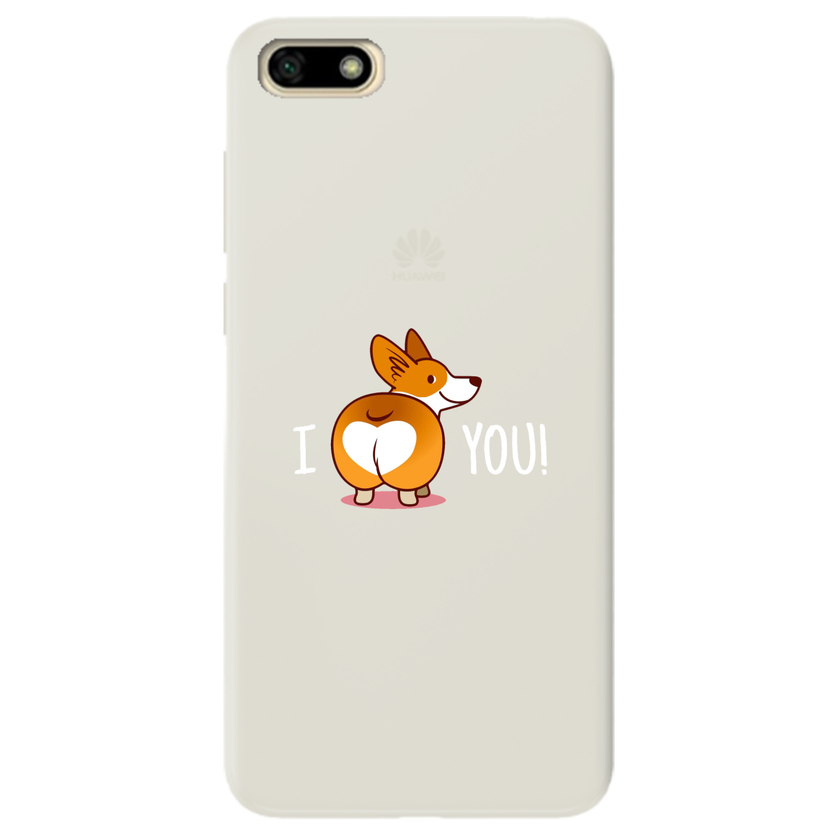 Чехол для Huawei Y5 2018 полупрозрачный матовый soft touch Corgi - фото 1
