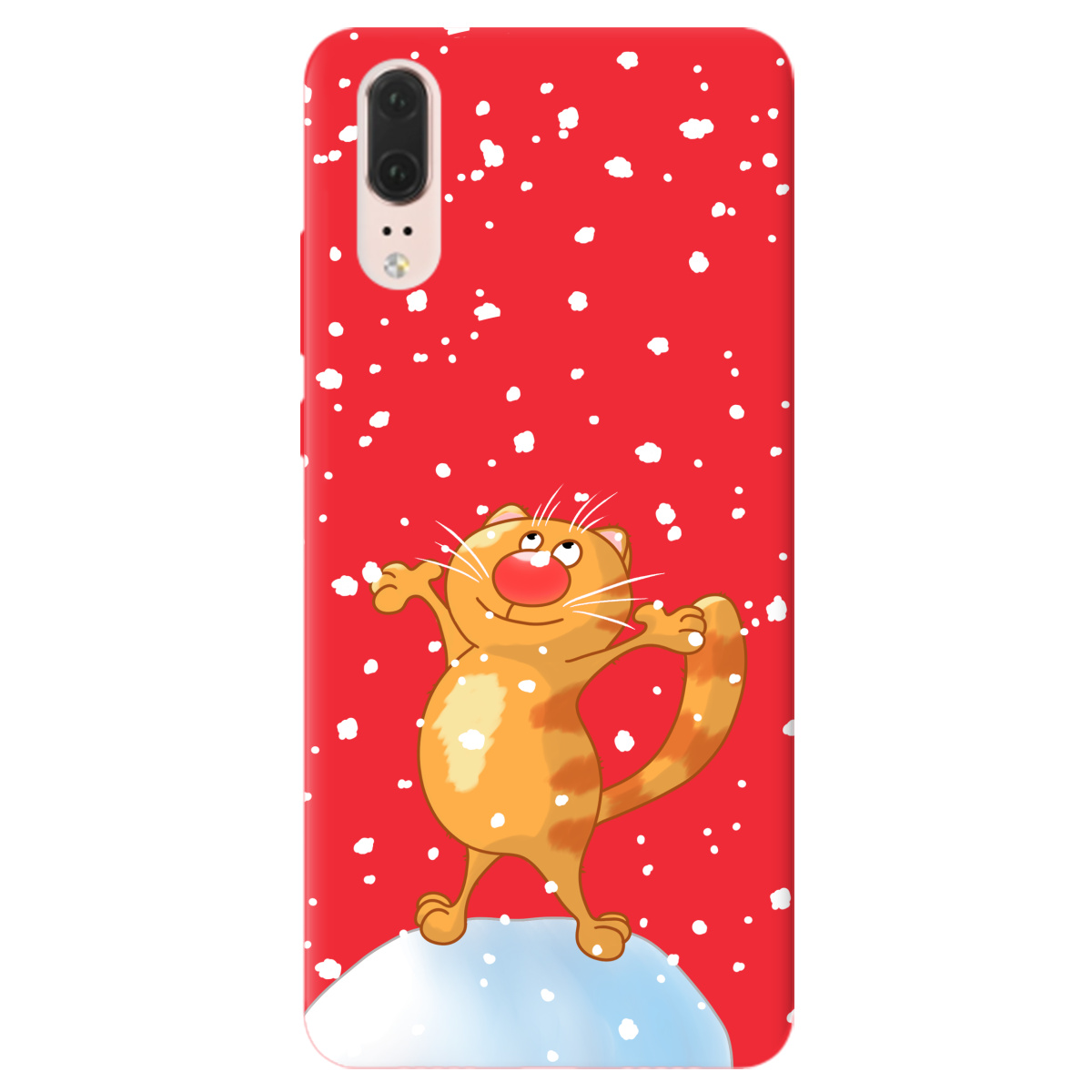 Чехол для Huawei P20 ярко-красный матовый soft touch By Happy - фото 1