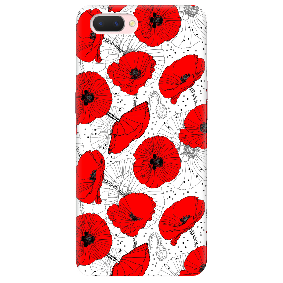 Чехол для Oppo A5/ A3S/ AX5/ R15 Neo Red flower - фото 1