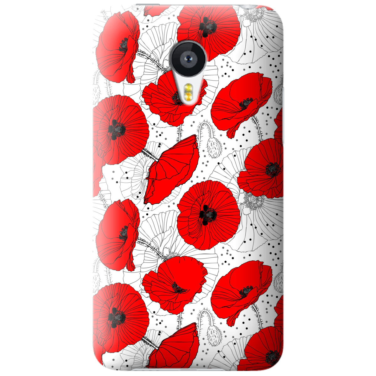 Чехол для Meizu MX4 Red flower - фото 1
