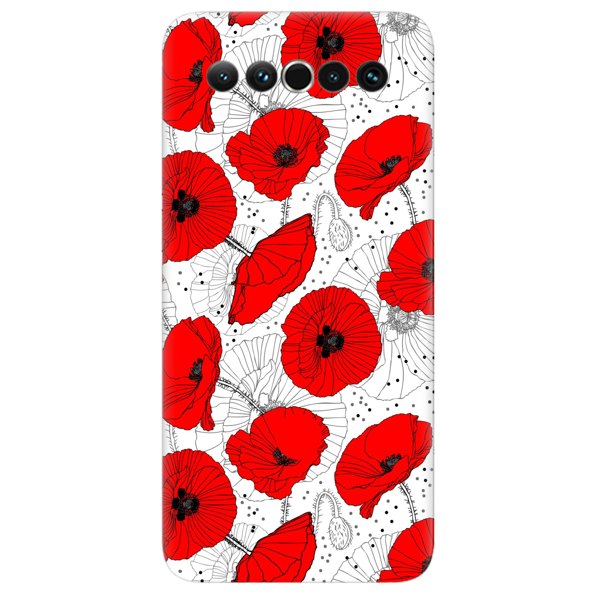 Чехол для Meizu 17 Pro Red flower - фото 1