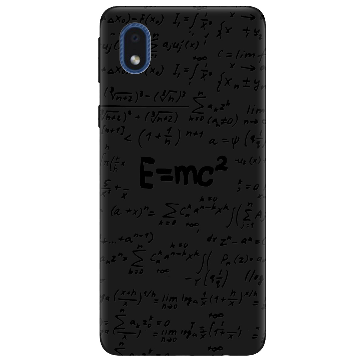 Чехол для Samsung Galaxy А01 Core черный матовый soft touch Black Einstein - фото 1