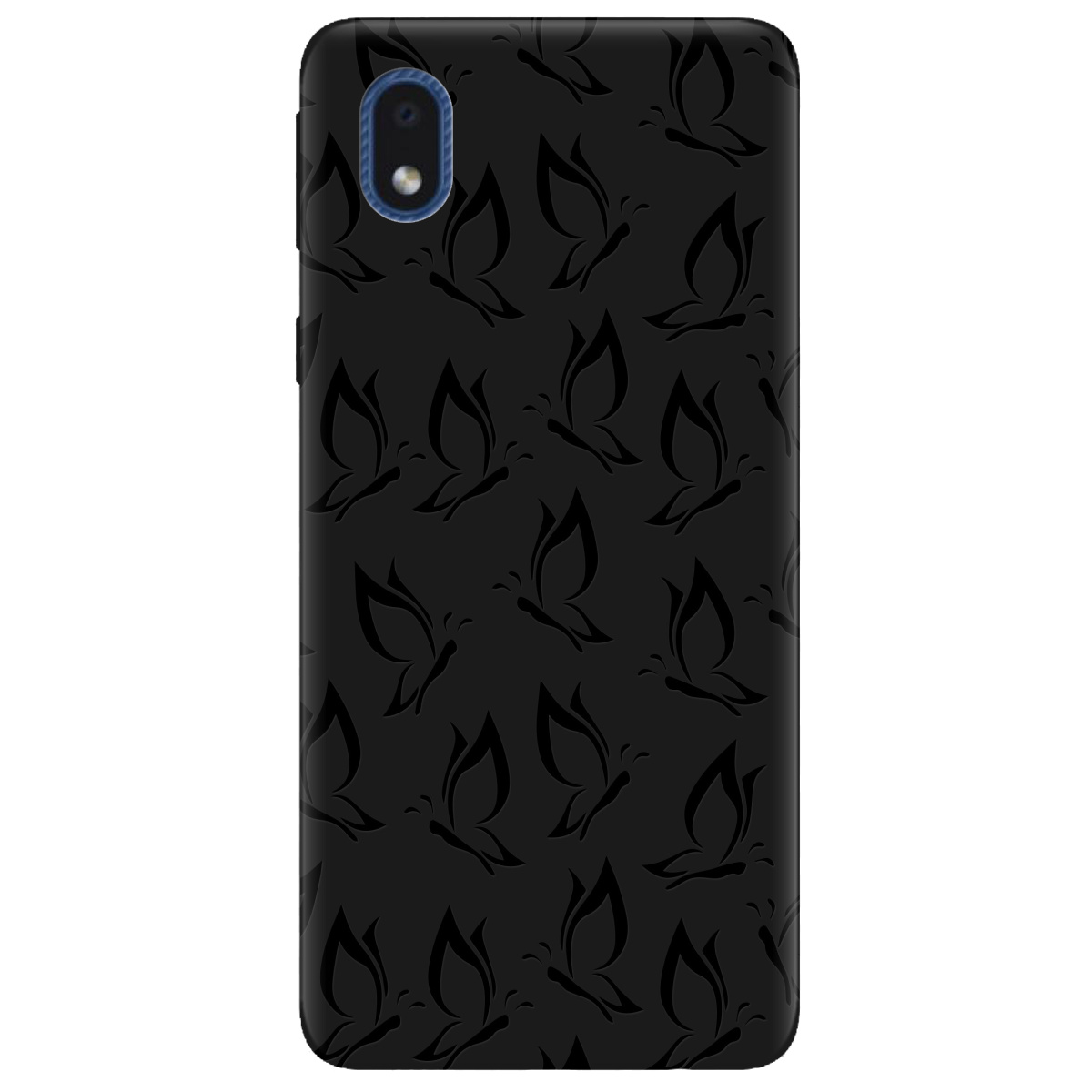 Чехол для Samsung Galaxy А01 Core черный матовый soft touch Butterfly - фото 1