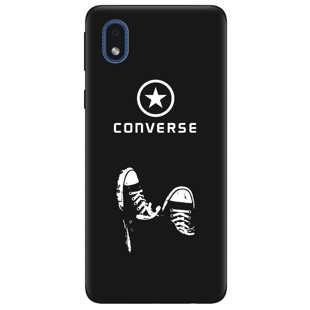 Чехол для Samsung Galaxy А01 Core черный матовый soft touch Converse - фото 1