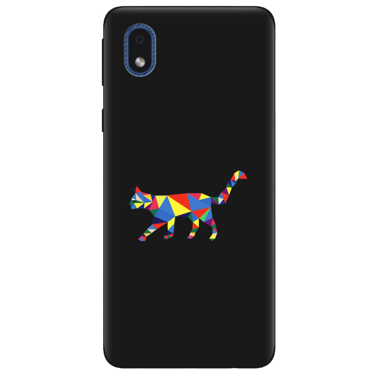 Чехол для Samsung Galaxy А01 Core черный матовый soft touch Cat - фото 1