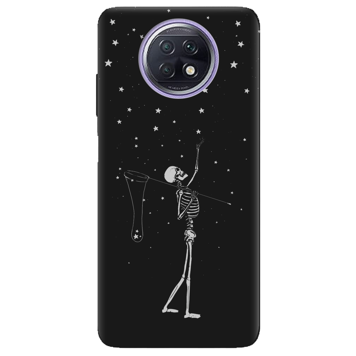 Чехол для Xiaomi Redmi Note 9T черный матовый soft touch Stars night - фото 1