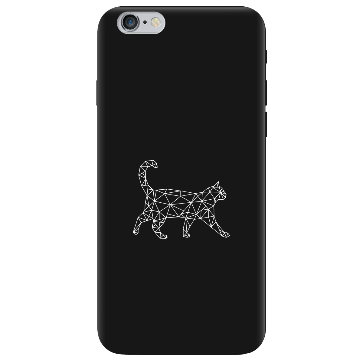 Чехол для Apple iPhone 6 / 6S черный матовый soft touch White cat - фото 1
