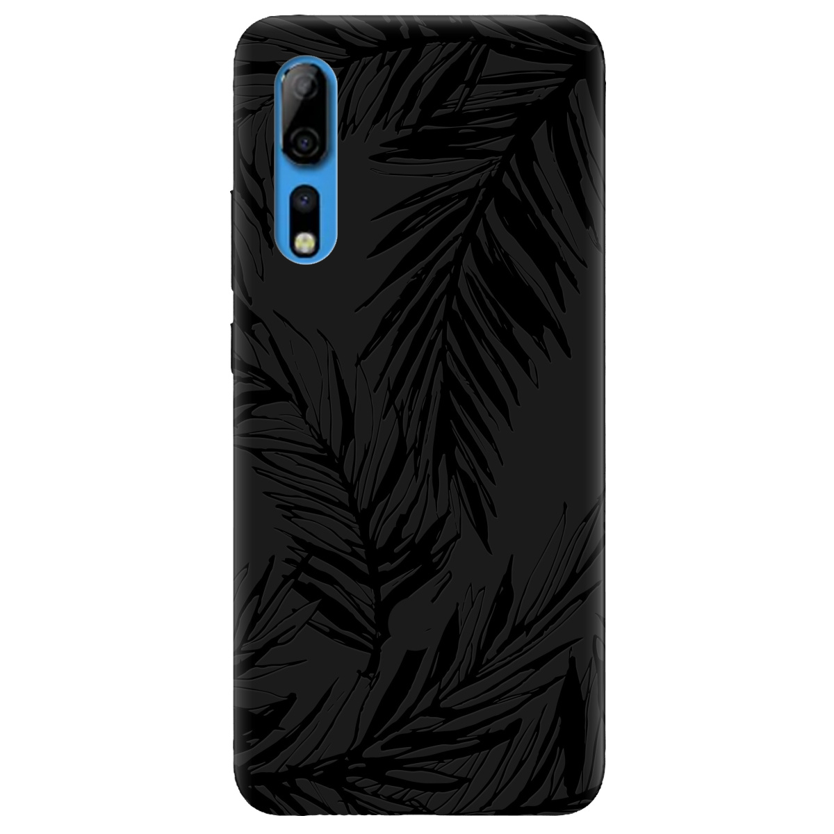 Чехол для ZTE Axon 10 Pro черный матовый soft touch Tropics - фото 1