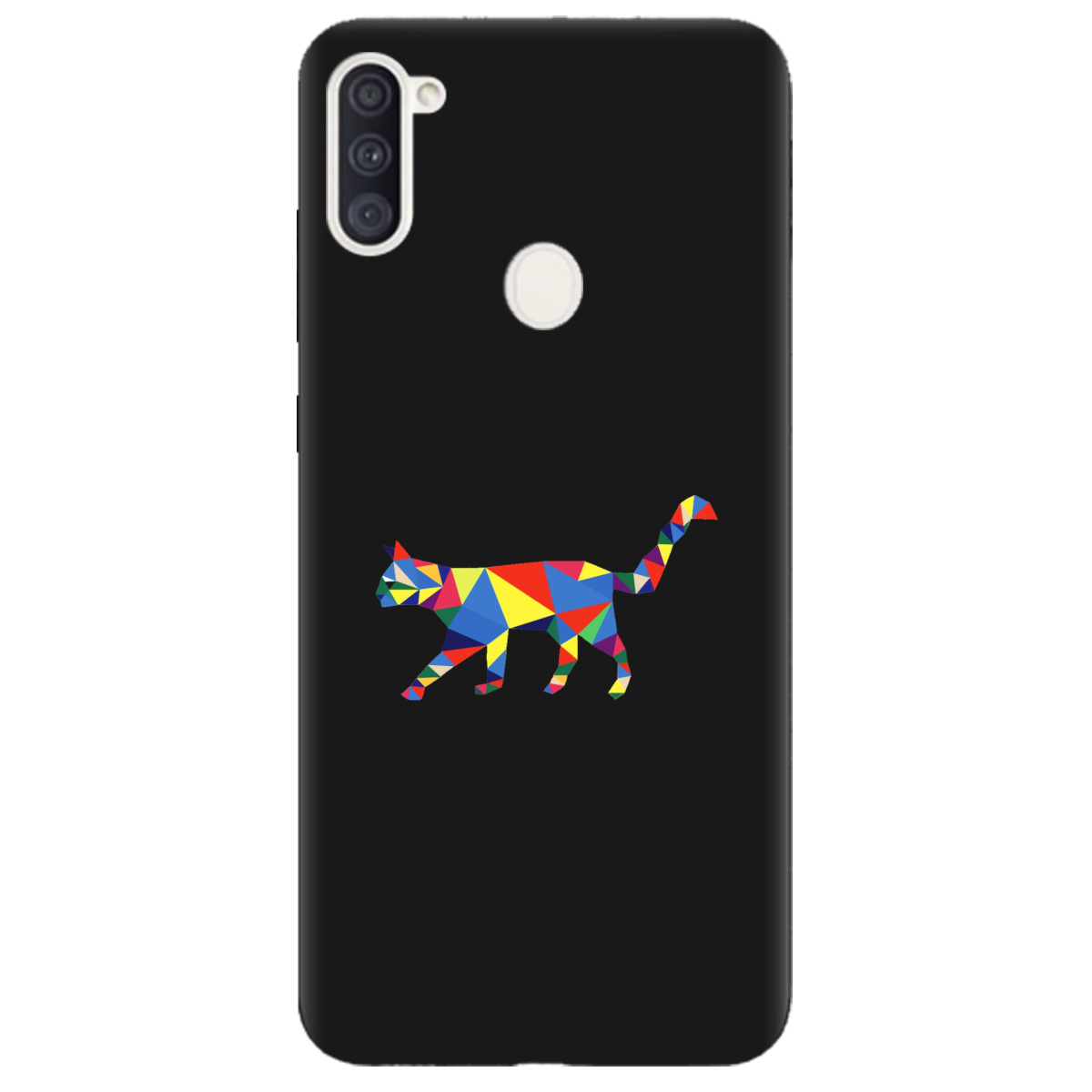 Чехол для Samsung Galaxy M11 черный матовый soft touch Cat - фото 1