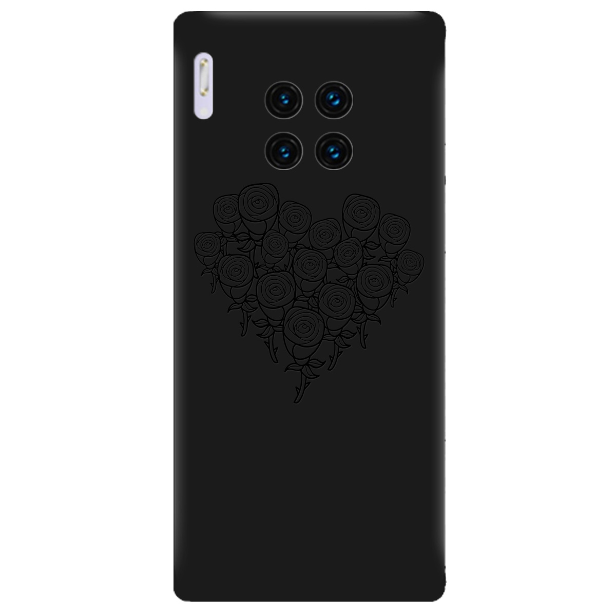 Чехол для Huawei Mate 30 Pro черный матовый soft touch Love - фото 1