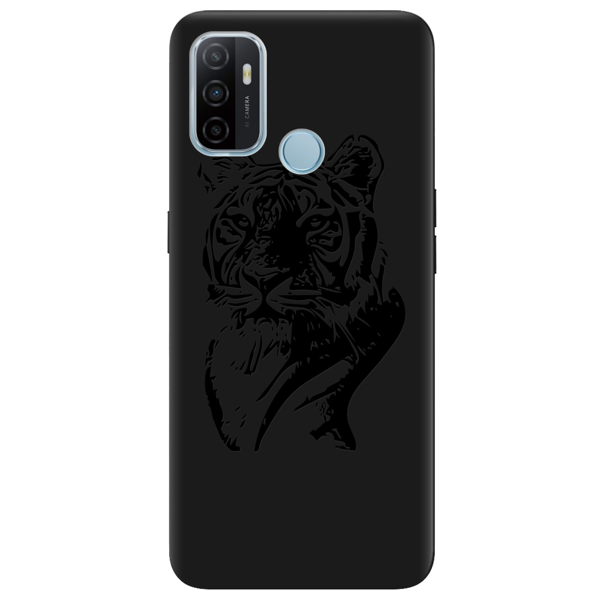 Чехол для Oppo A53/ A32/ A33 черный матовый soft touch Tiger - фото 1