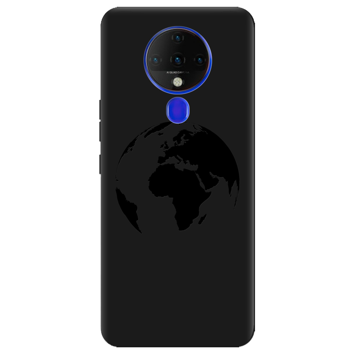 Чехол для Tecno Spark 6 черный матовый soft touch Planet - фото 1