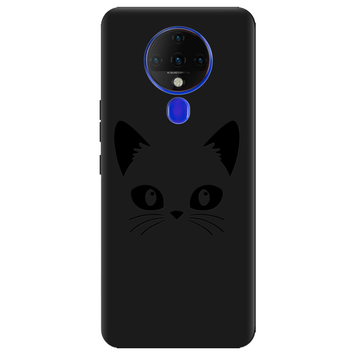 Чехол для Tecno Spark 6 черный матовый soft touch Cat Black - фото 1