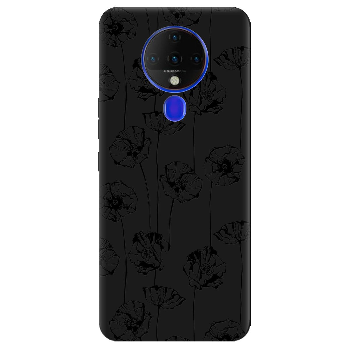 Чехол для Tecno Spark 6 черный матовый soft touch Mallow - фото 1