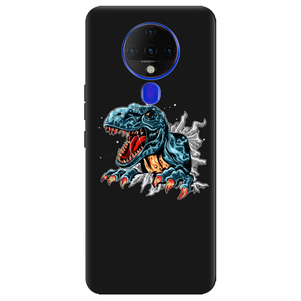 Чехол для Tecno Spark 6 черный матовый soft touch Rex - фото 1