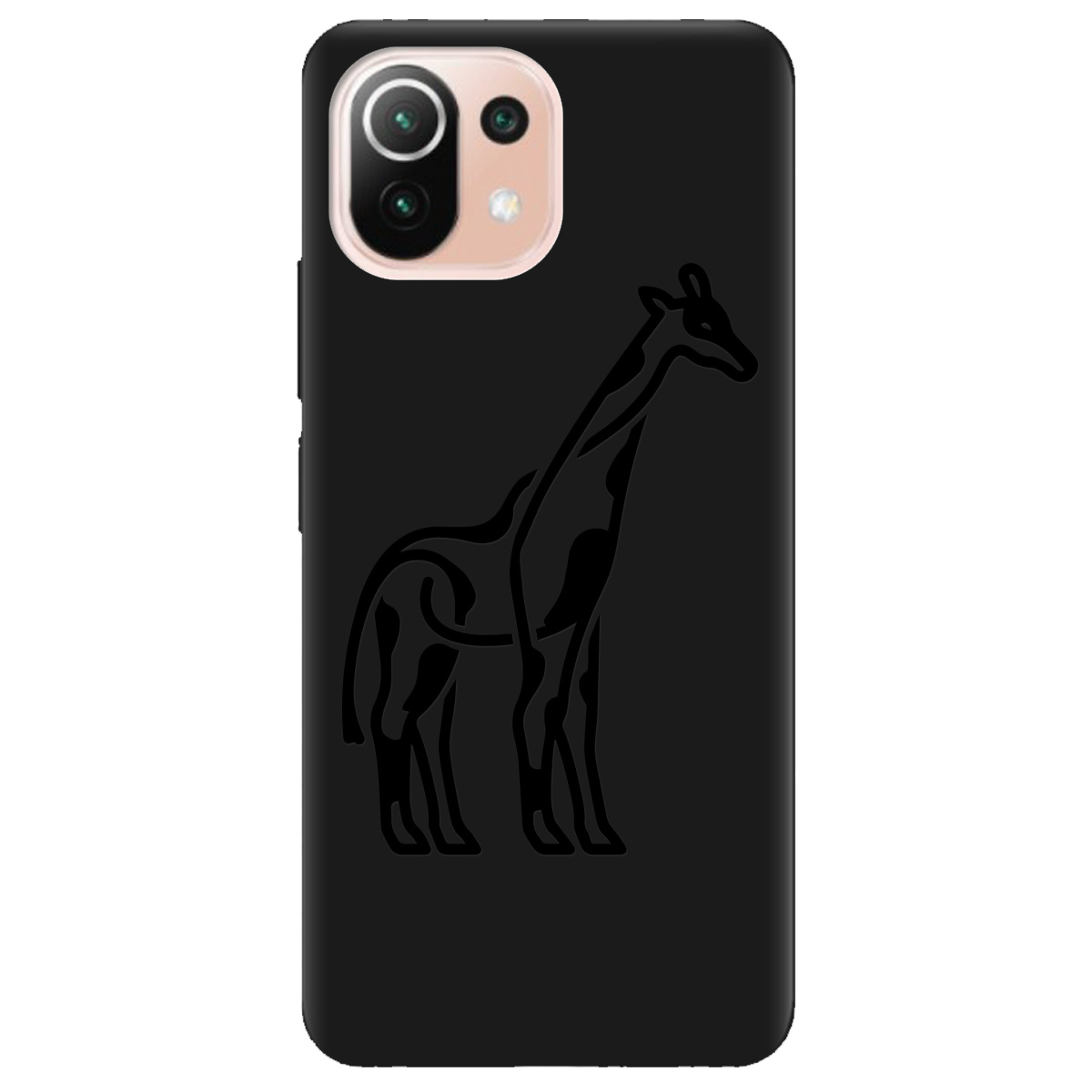Чехол для Xiaomi Mi 11 lite черный матовый soft touch Giraffe - фото 1