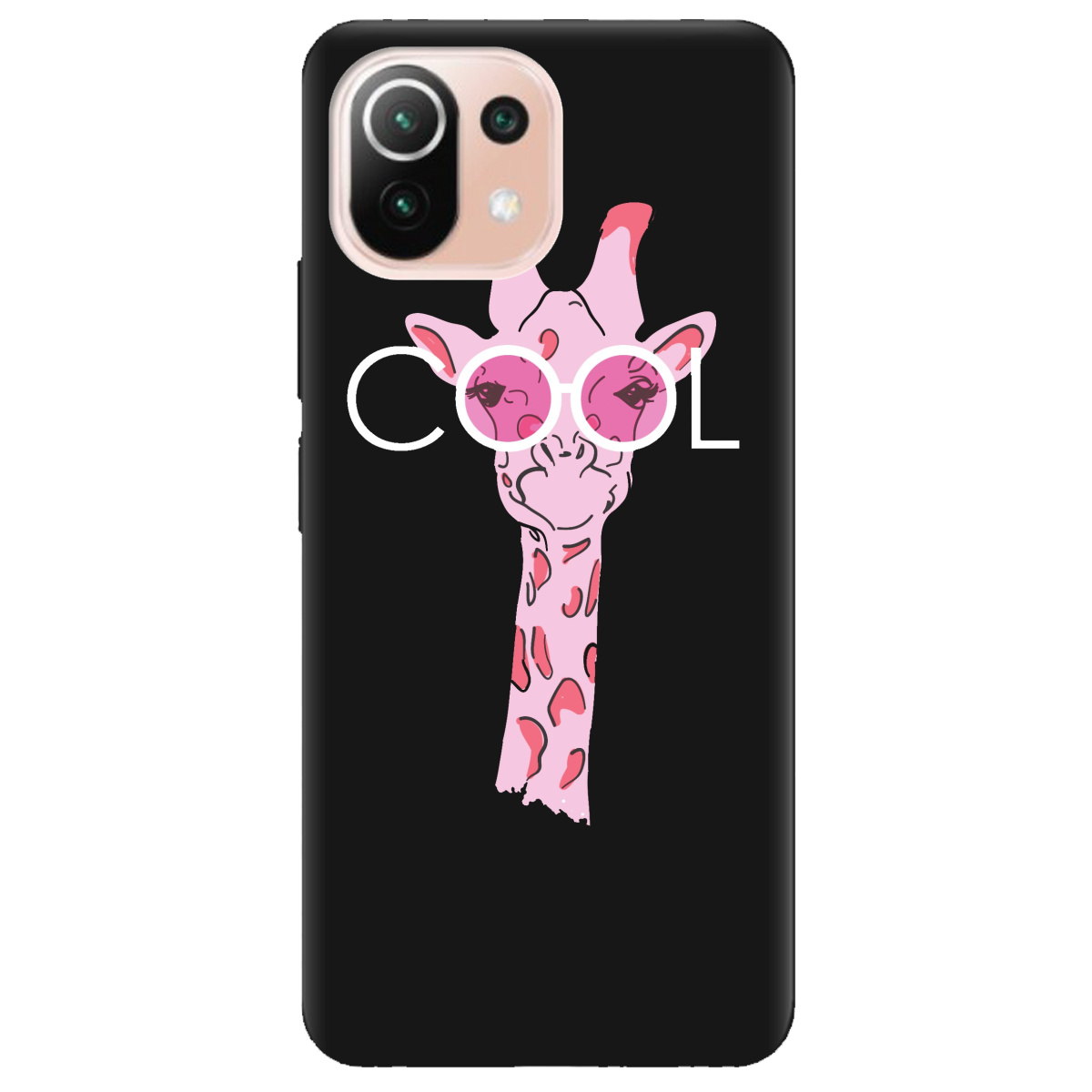 Чохол для Xiaomi Mi 11 lite чорний матовий soft touch Cool giraffe - фото 1