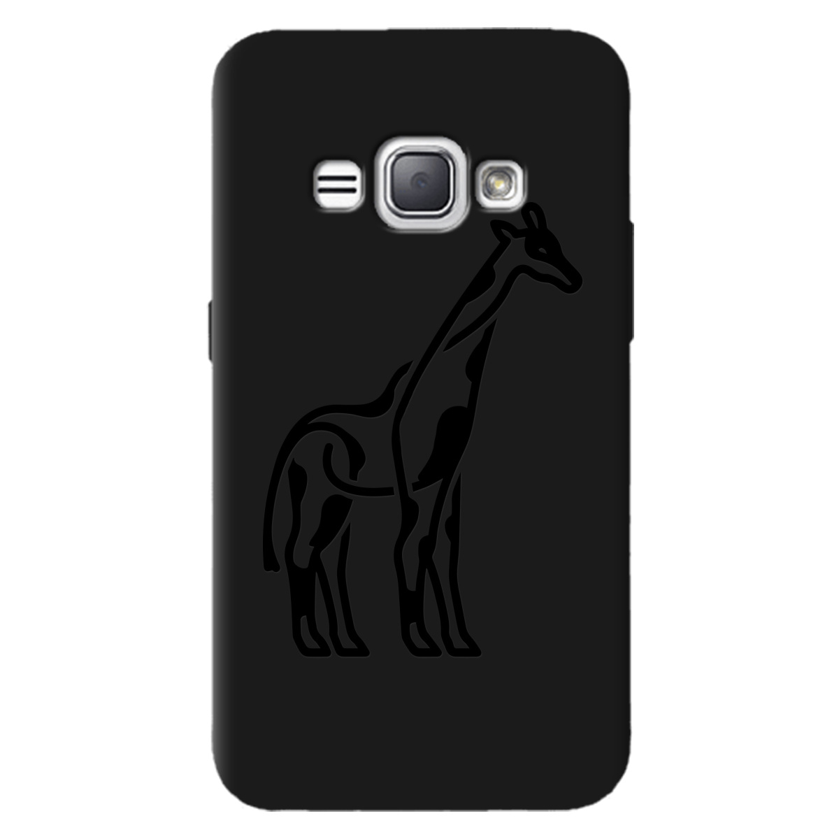Чохол для Samsung Galaxy J1 2016 чорний матовий soft touch Giraffe - фото 1