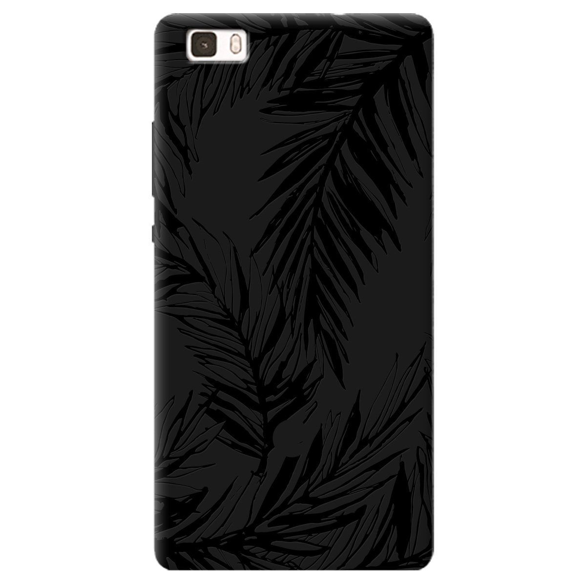Чехол для Huawei P8 Lite черный матовый soft touch Tropics - фото 1