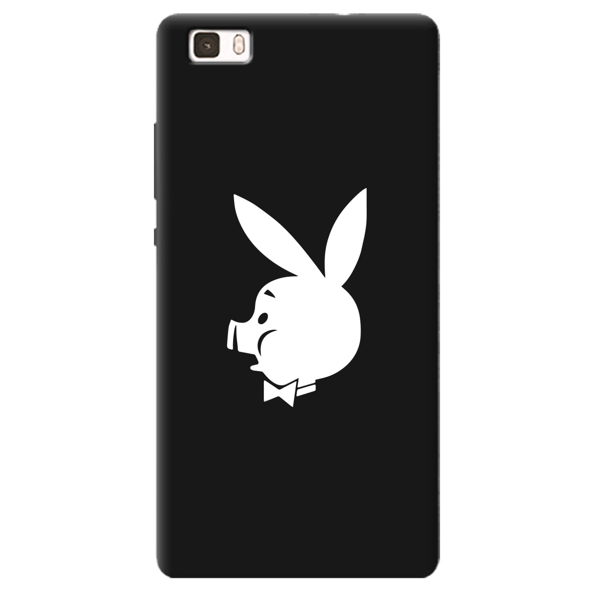 Чехол для Huawei P8 Lite черный матовый soft touch Piggy - фото 1