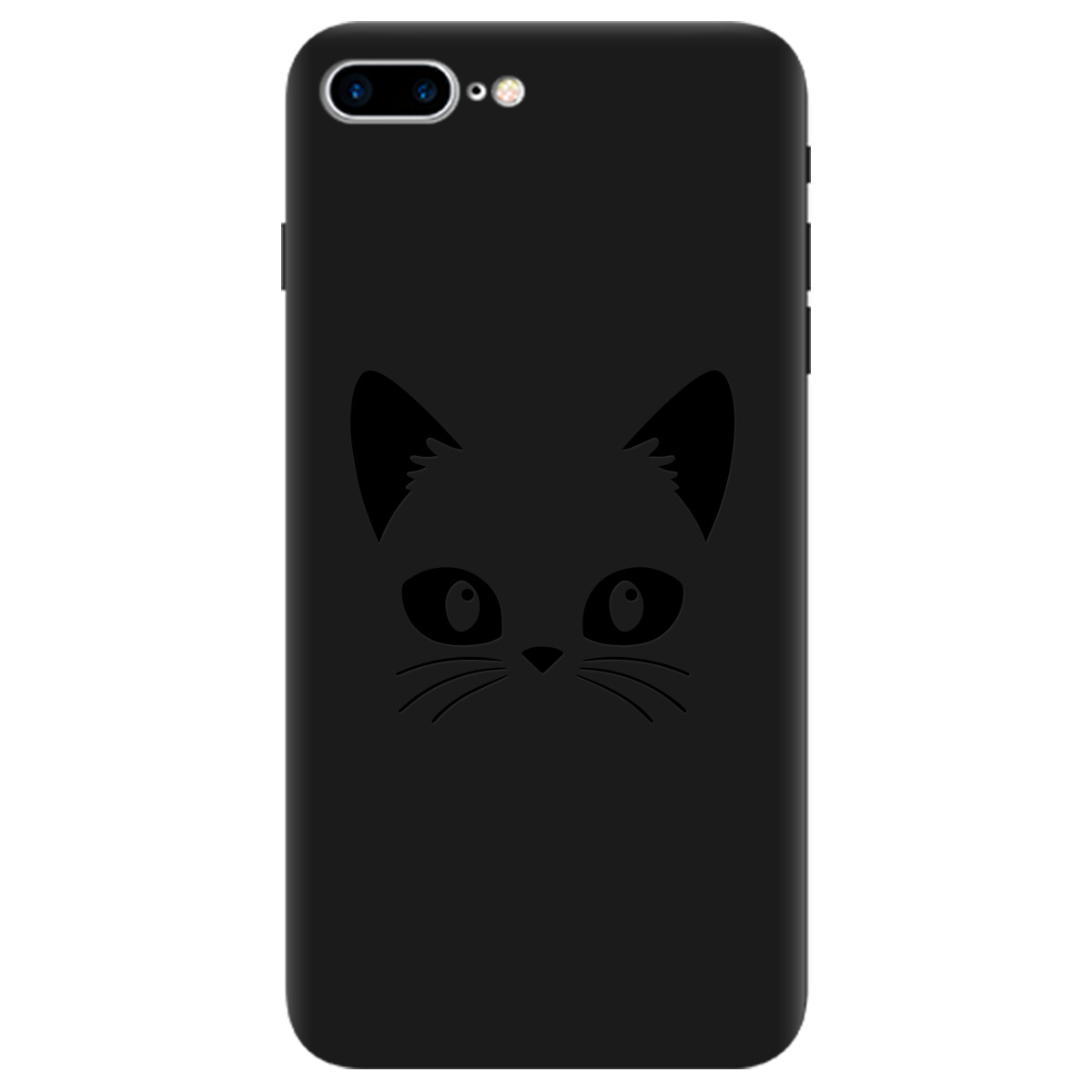 Чехол для Apple iPhone 7 Plus черный матовый soft touch Cat Black - фото 1