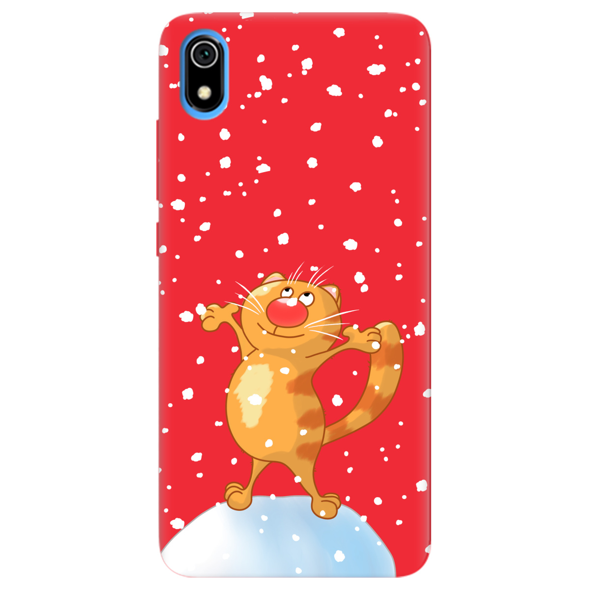 Чехол для Xiaomi Redmi 7A ярко-красный матовый soft touch By Happy - фото 1