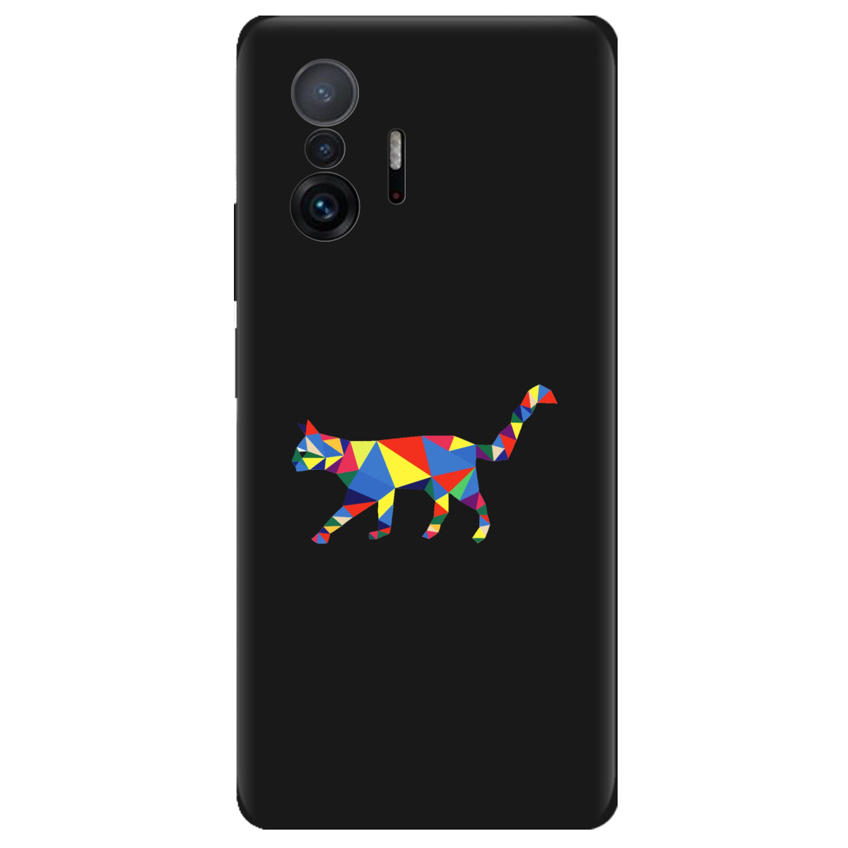 Чохол для Xiaomi 11T чорний матовий soft touch Cat - фото 1