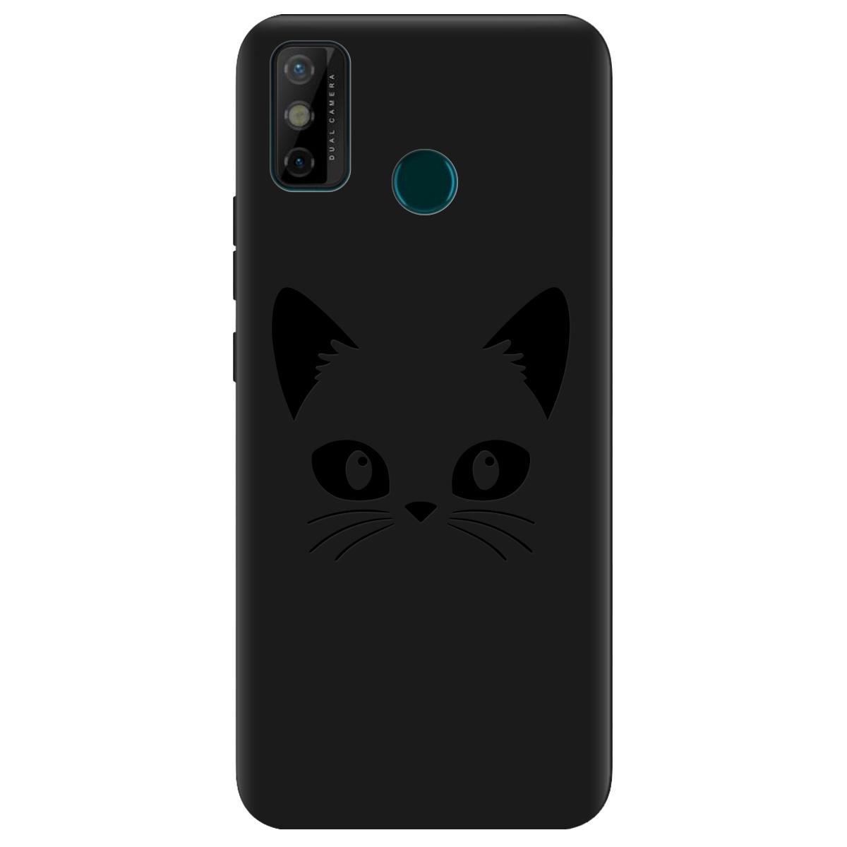 Чехол для Tecno Spark 6 Go черный матовый soft touch Cat Black - фото 1