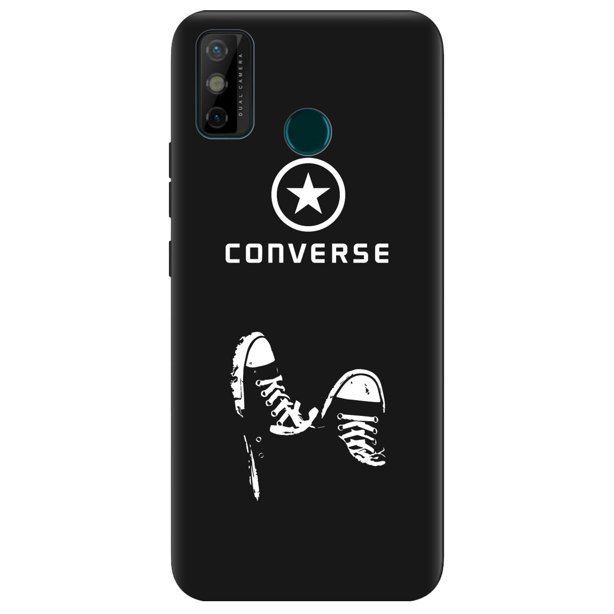 Чехол для Tecno Spark 6 Go черный матовый soft touch Converse - фото 1