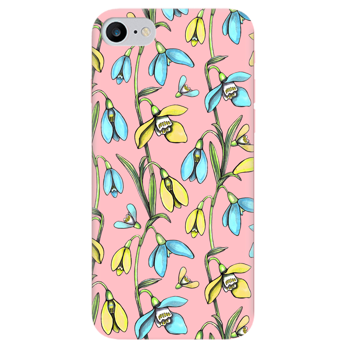 Чехол для Apple iPhone 7 нежно-розовый матовый soft touch Проліски - фото 1