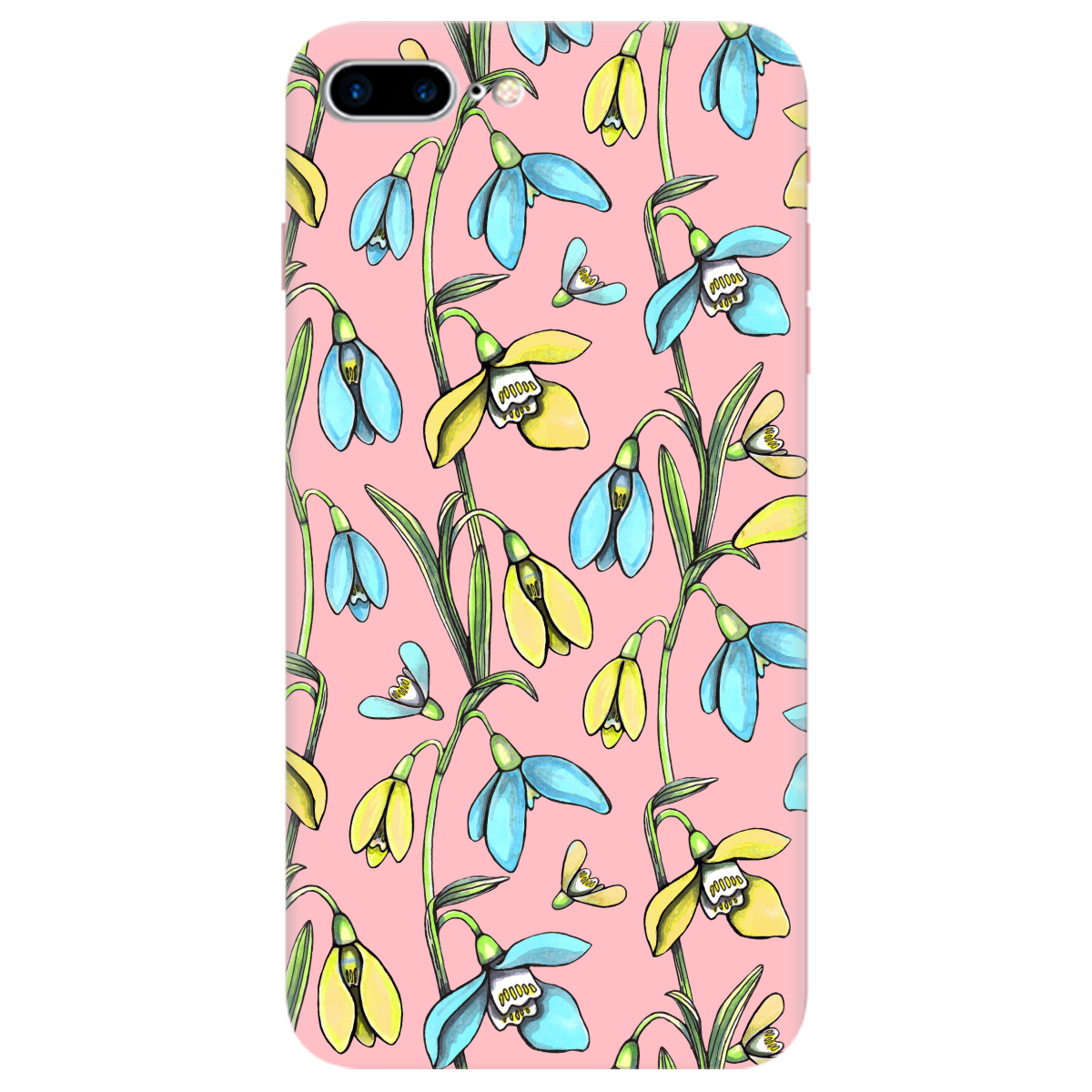 Чехол для Apple iPhone 7 Plus нежно-розовый матовый soft touch Проліски - фото 1