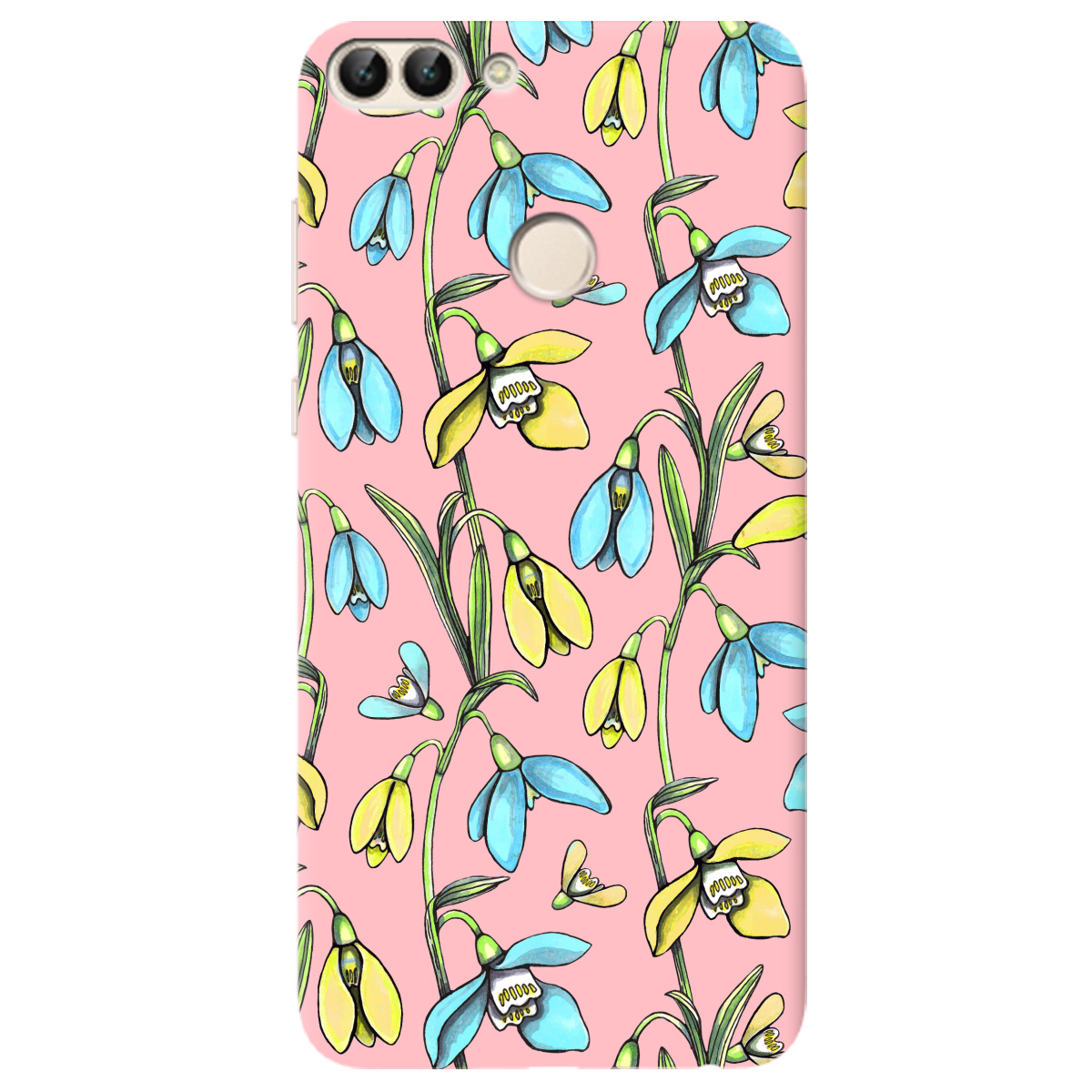 Чехол для Huawei P Smart нежно-розовый матовый soft touch Проліски - фото 1