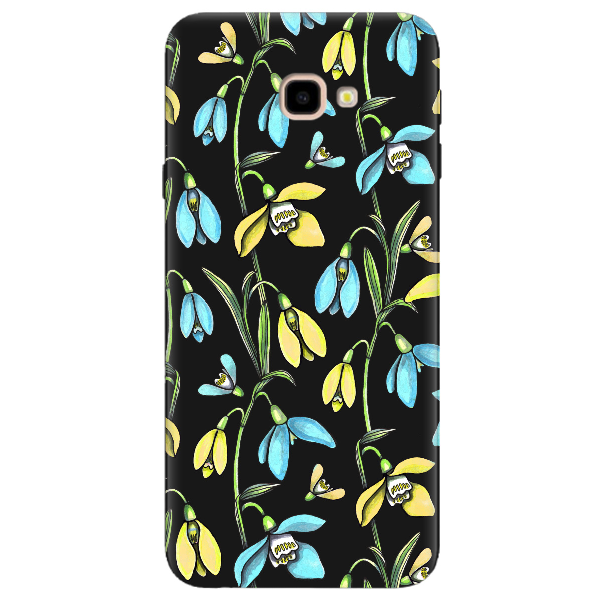 Чехол для Samsung Galaxy J4 Plus 2018 черный матовый soft touch Проліски - фото 1