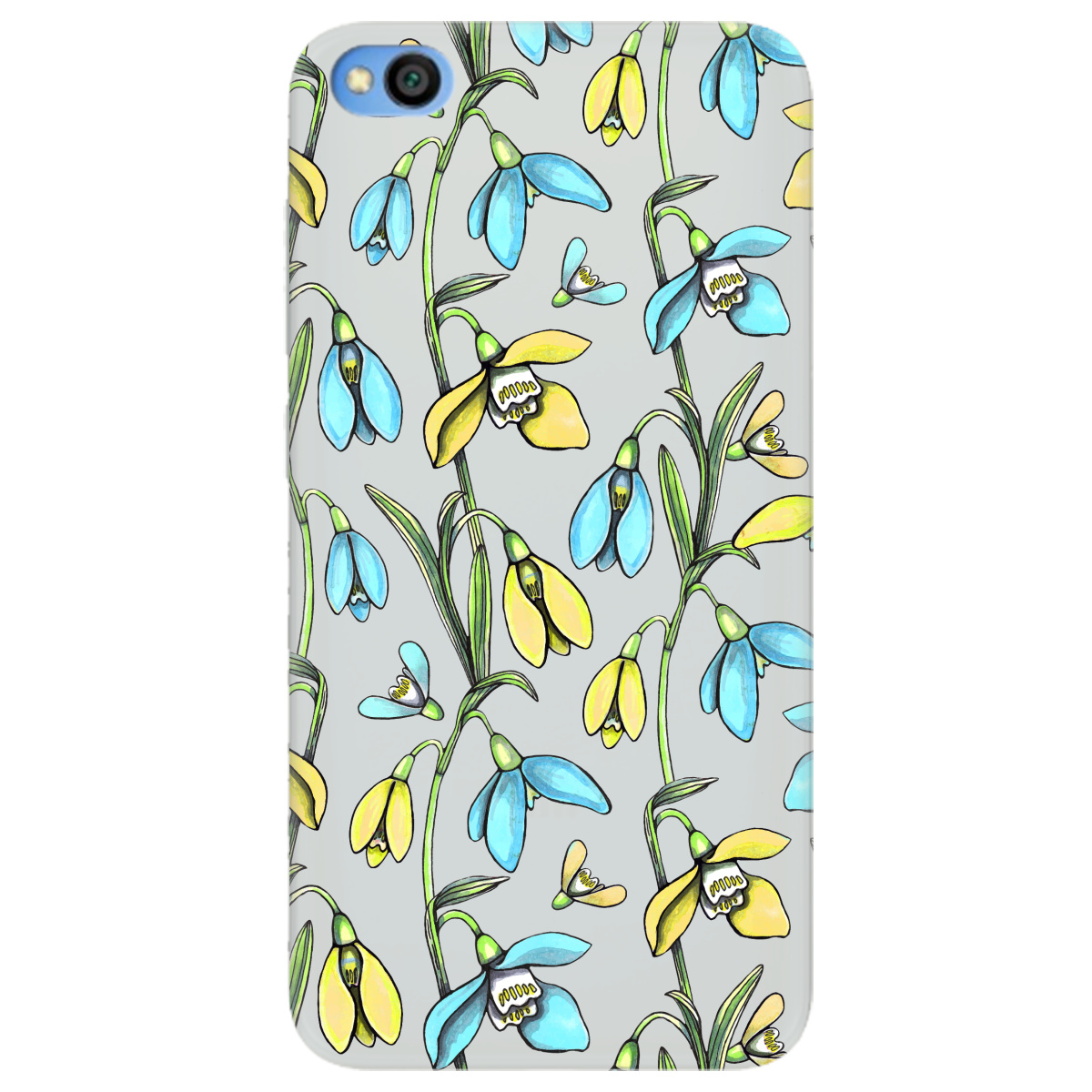 Чехол для Xiaomi Redmi Go полупрозрачный матовый soft touch Проліски - фото 1