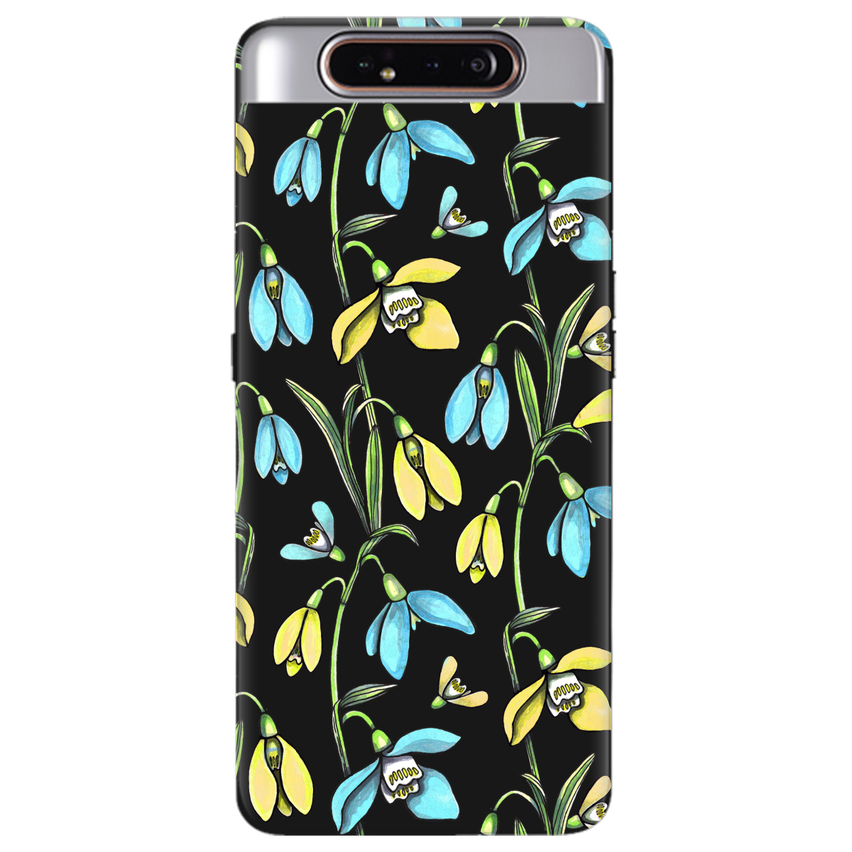 Чехол для Samsung Galaxy A80 черный матовый soft touch Проліски - фото 1