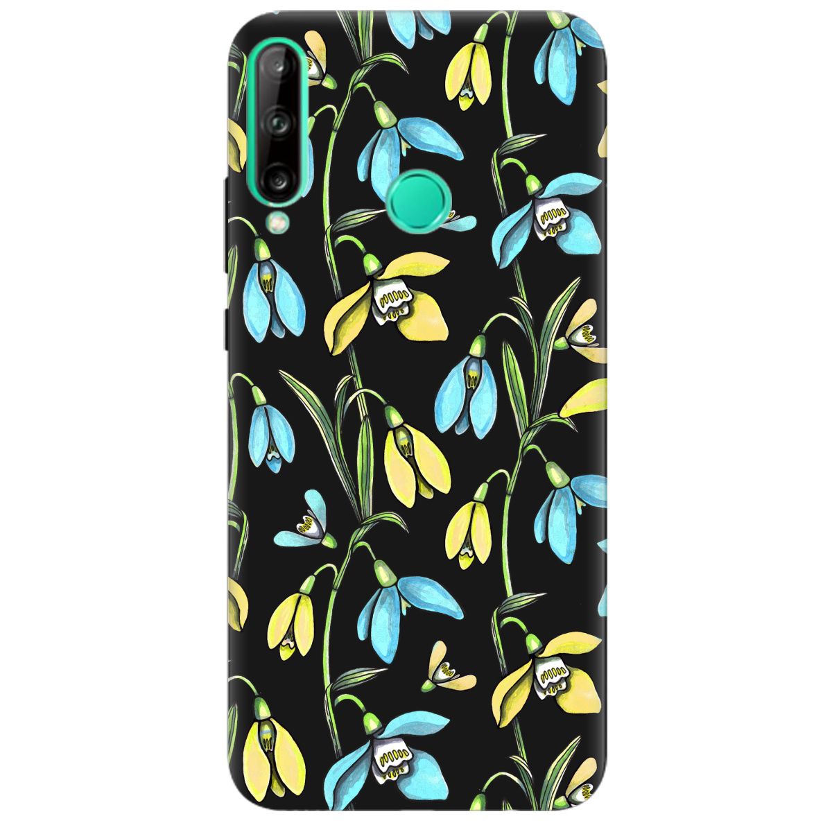 Чехол для Huawei P40 Lite e черный матовый soft touch Проліски - фото 1
