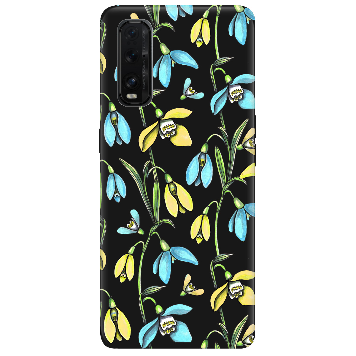 Чехол для Oppo Find X2 черный матовый soft touch Проліски - фото 1