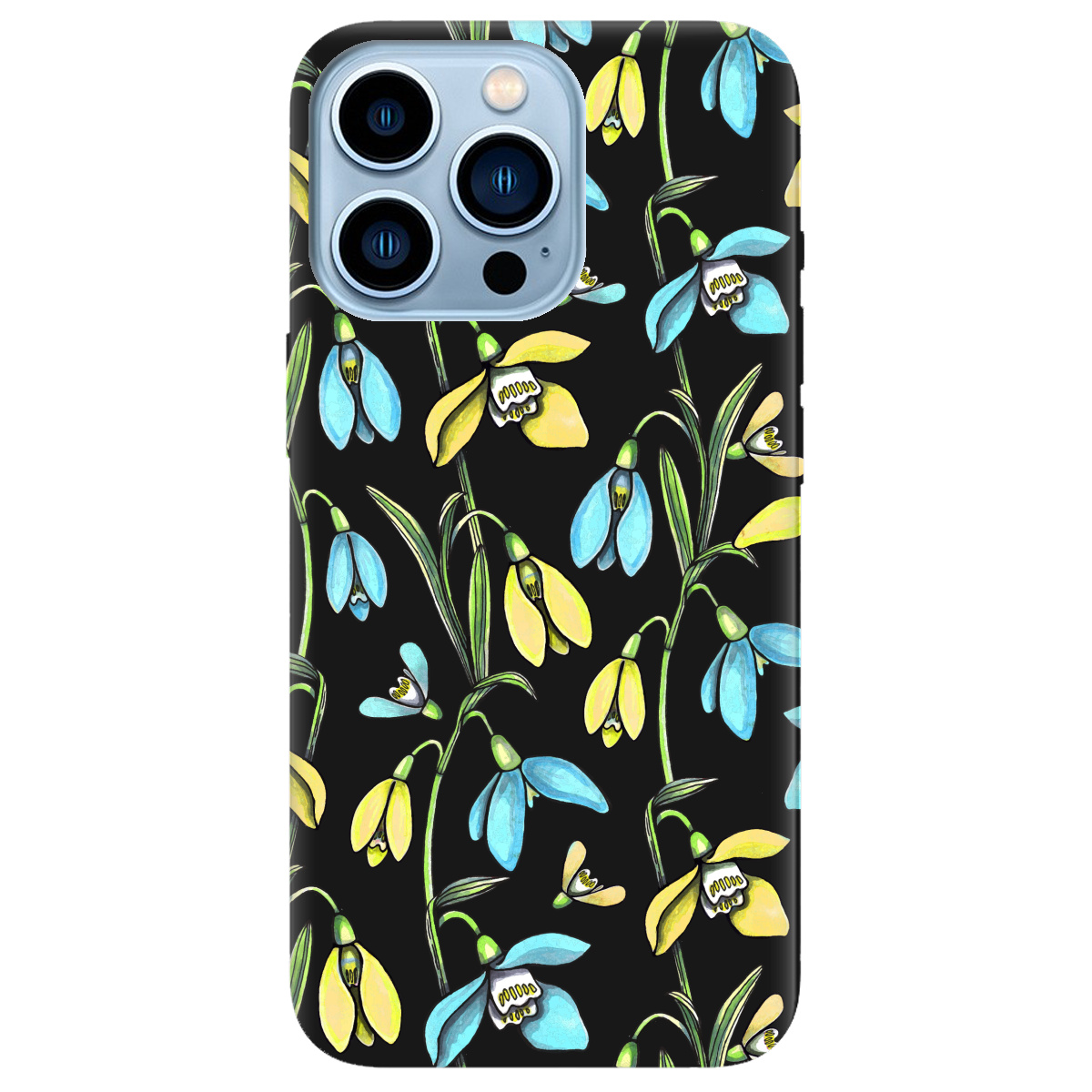 Чехол для Apple iPhone 13 Pro Max черный матовый soft touch Проліски - фото 1