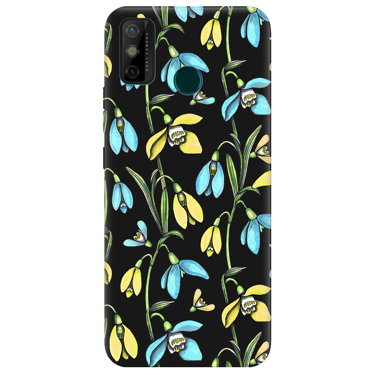 Чехол для Tecno Spark 6 Go черный матовый soft touch Проліски - фото 1