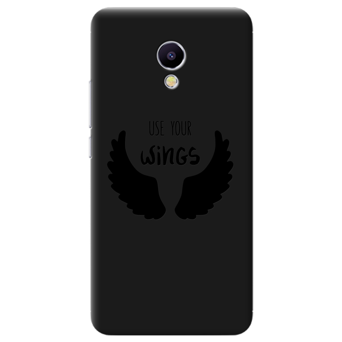 Чохол для Meizu M5S чорний матовий soft touch Wings - фото 1