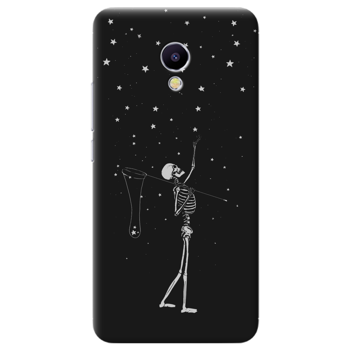Чохол для Meizu M5S чорний матовий soft touch Stars night - фото 1