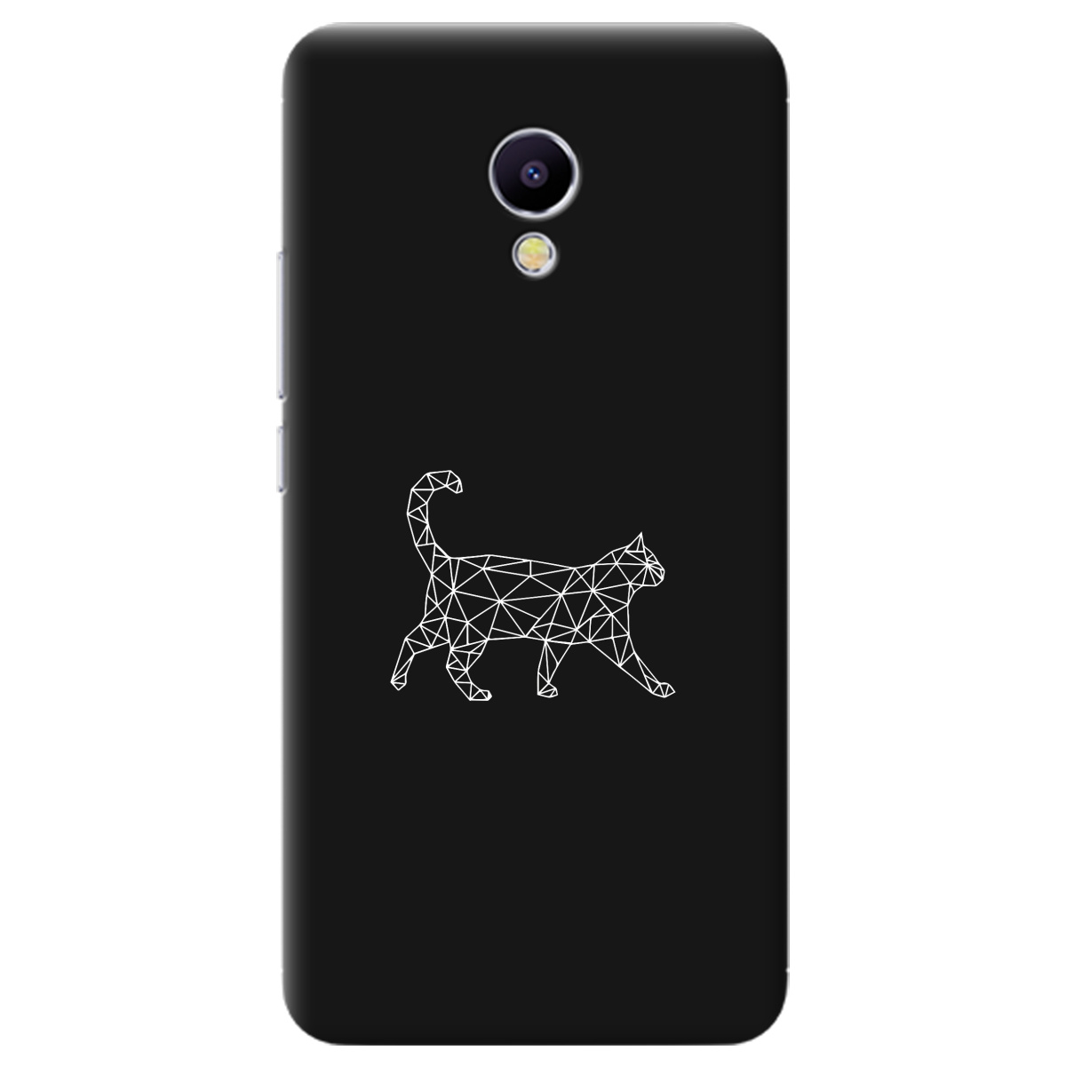 Чохол для Meizu M5S чорний матовий soft touch White cat - фото 1